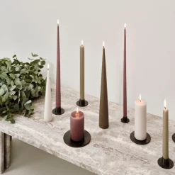Ester & Erik Lysestage Blank Sort Mellem^ Adventsstager|Lysestager