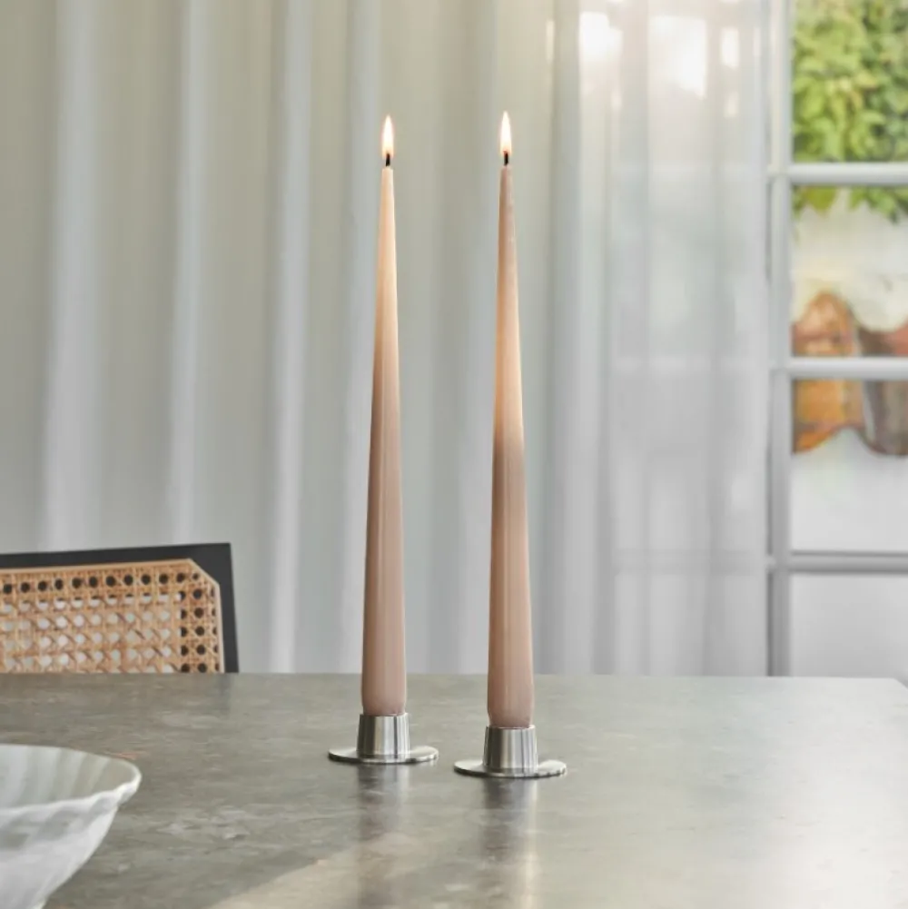 Ester & Erik Lysestage Børstet Sølv Mellem^ Adventsstager