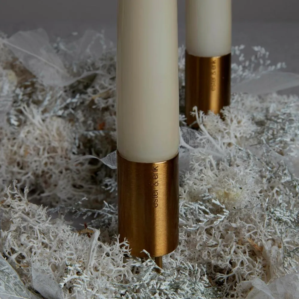 Ester & Erik Lysestick Guld^ Julepynt|Adventsstager