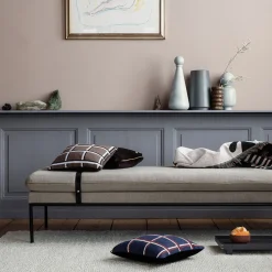 Ferm Living Salon Cushion Checked Taupe^ Stue|Puder