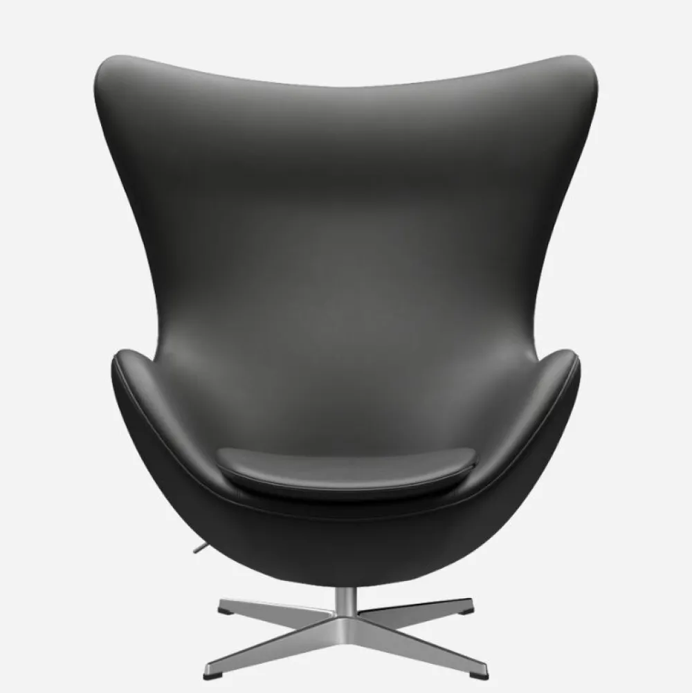 Fritz Hansen 3316 Ægget Sort Essential Læder^ Stole|Stue