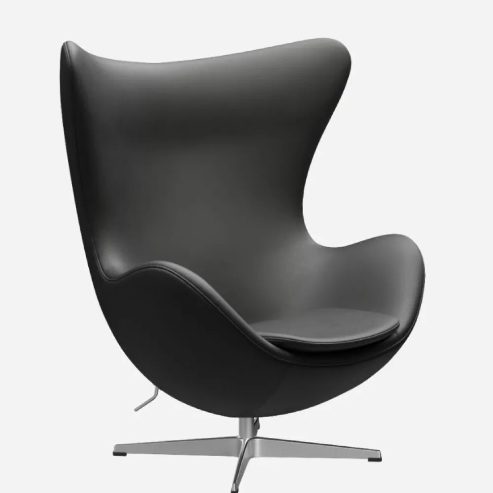 Fritz Hansen 3316 Ægget Sort Essential Læder^ Stole|Stue