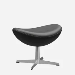 Fritz Hansen 3316 Ægget Sort Essential Læder Inkl. Fodskammel^ Stole|Stue