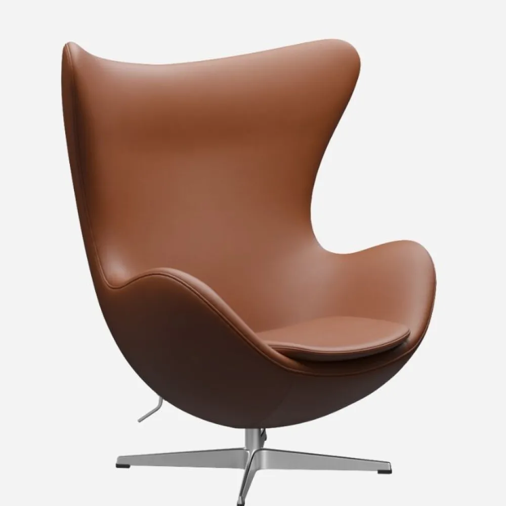 Fritz Hansen 3316 Ægget Valnød Essential Læder Inkl. Fodskammel^ Stole|Stue