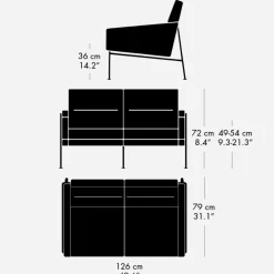 Fritz Hansen 3302 Sofa 2-Pers Essential Læder^ Stue|Sofaer