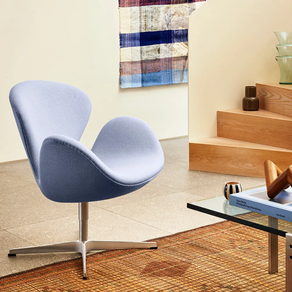 Fritz Hansen 3320 Svanen Loungestol Stof^ Stole