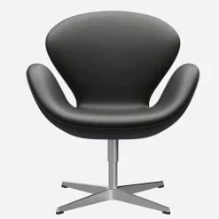 Fritz Hansen 3320 Svanen Sort Essential Læder^ Stole|Stue