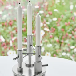 Fritz Hansen Candleholder Large Stainless Steel^ Lysestager