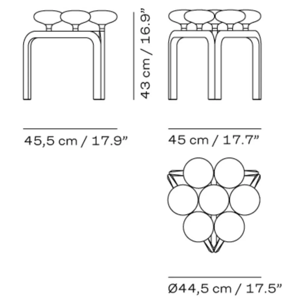 Fritz Hansen JU01 Utzon Skammel^ Stue