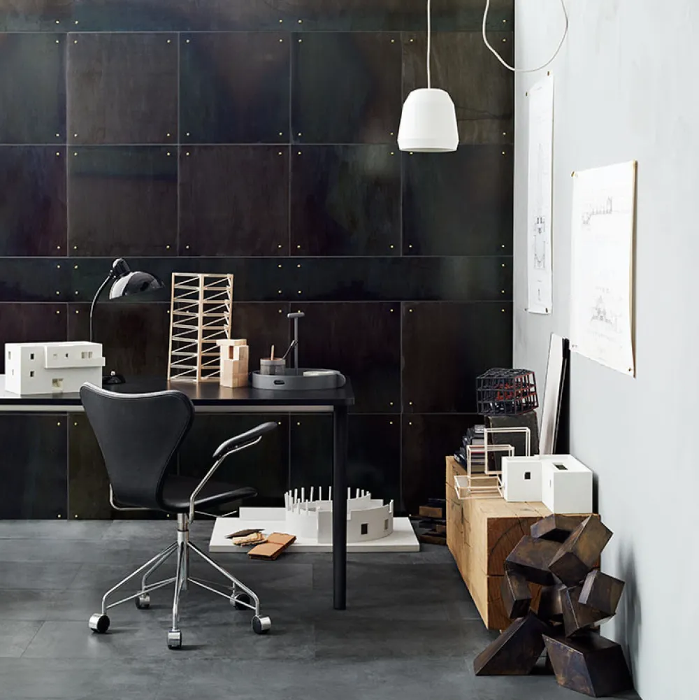 Fritz Hansen Serie 7 Drejearmstol Fuldpolstret Læder^ Kontor|Stole