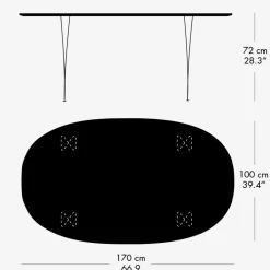 Fritz Hansen Super-Ellipse Bord B616^ Køkken|Borde