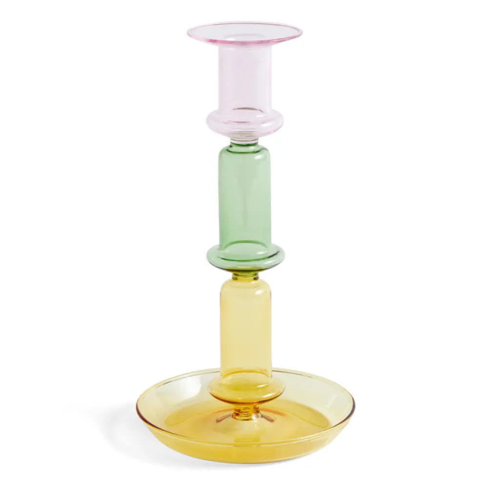 Hay Flare Rainbow Candleholder Pink/Green/Yellow^ Lysestager