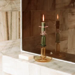 Hay Flare Rainbow Candleholder Pink/Green/Yellow^ Lysestager