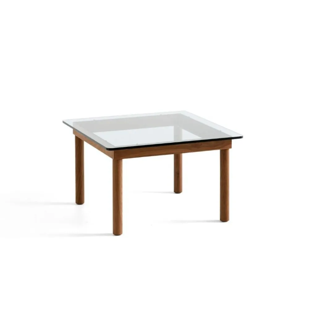 Hay Kofi Sofabord 60 x 60 Lakeret Valnød & Klar Glas^ Stue|Borde