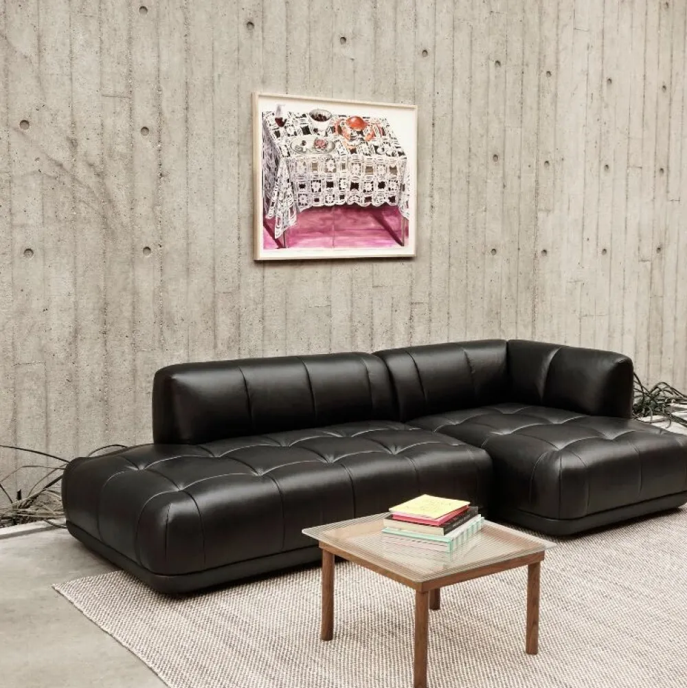 Hay Kofi Sofabord 60 x 60 Lakeret Valnød & Klar Glas^ Stue|Borde