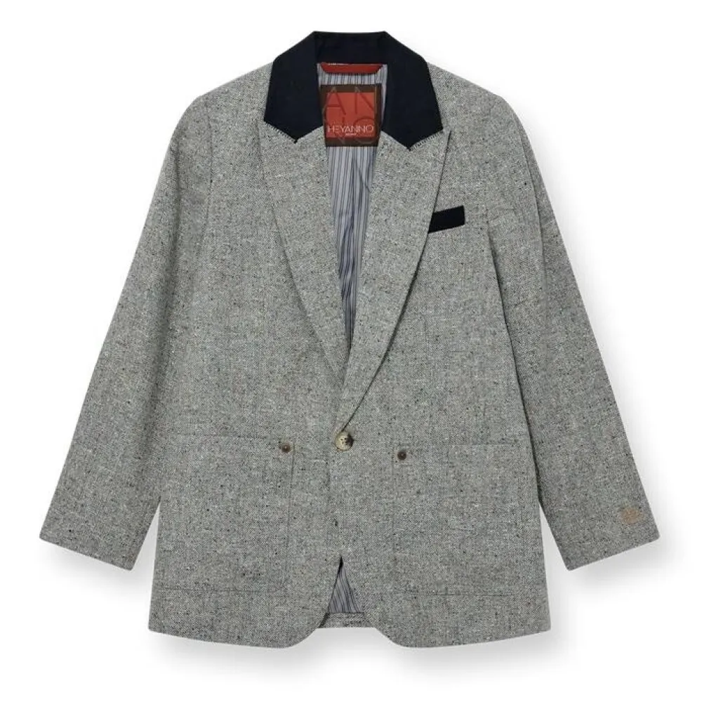 HEYANNO Brave Tweed Blazer Grey Melange^Dame Overdele