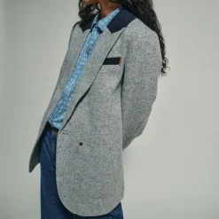 HEYANNO Brave Tweed Blazer Grey Melange^Dame Overdele