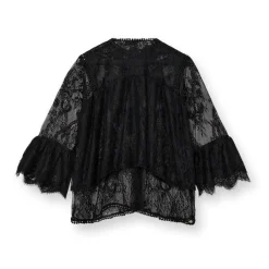 HEYANNO Neat Lace Blouse Black^Dame Overdele