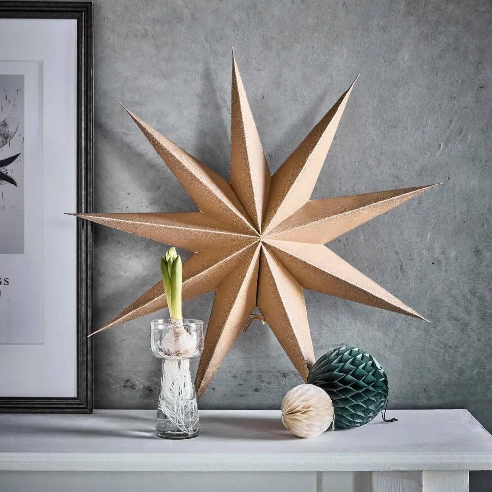 House Doctor 9 Point Star Nature Large^ Julepynt