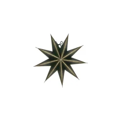 House Doctor 9 Point Star Green/Champagne Small^ Julepynt