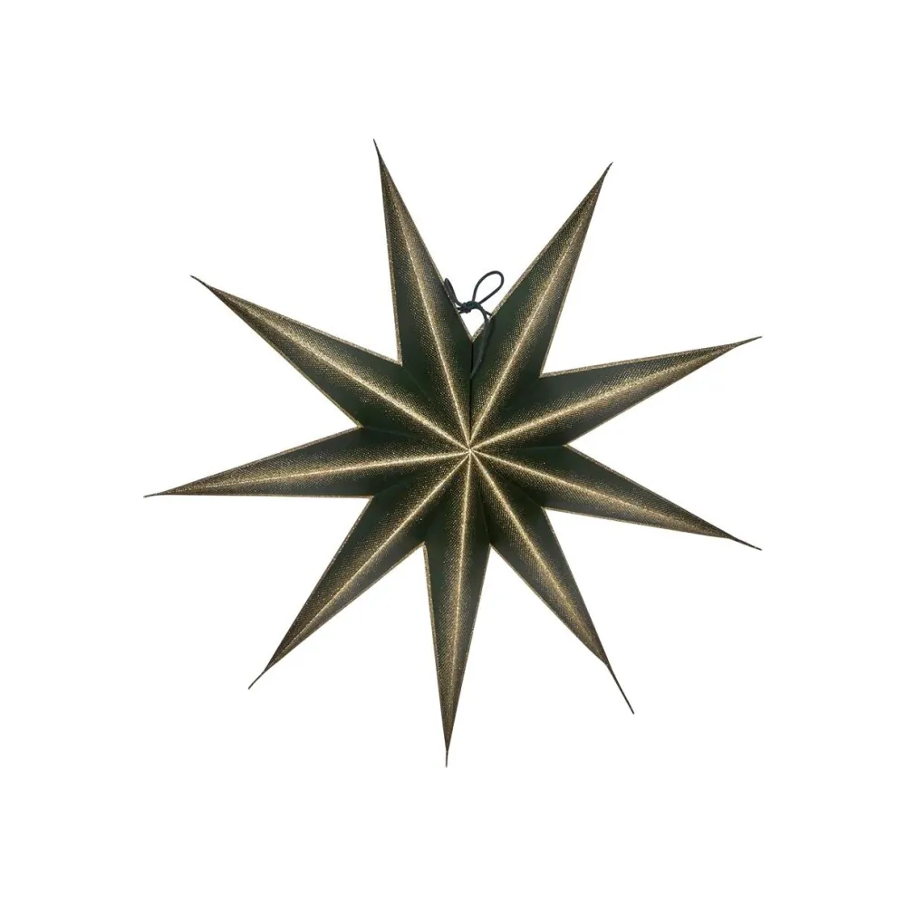 House Doctor 9 Point Star Green/Champagne Medium^ Julepynt