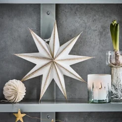 House Doctor 9 Point Star Off-White/Champagne Small^ Julepynt