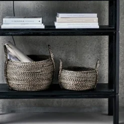 House Doctor Distra Storage Basket Black/Natural Large^ Kurve