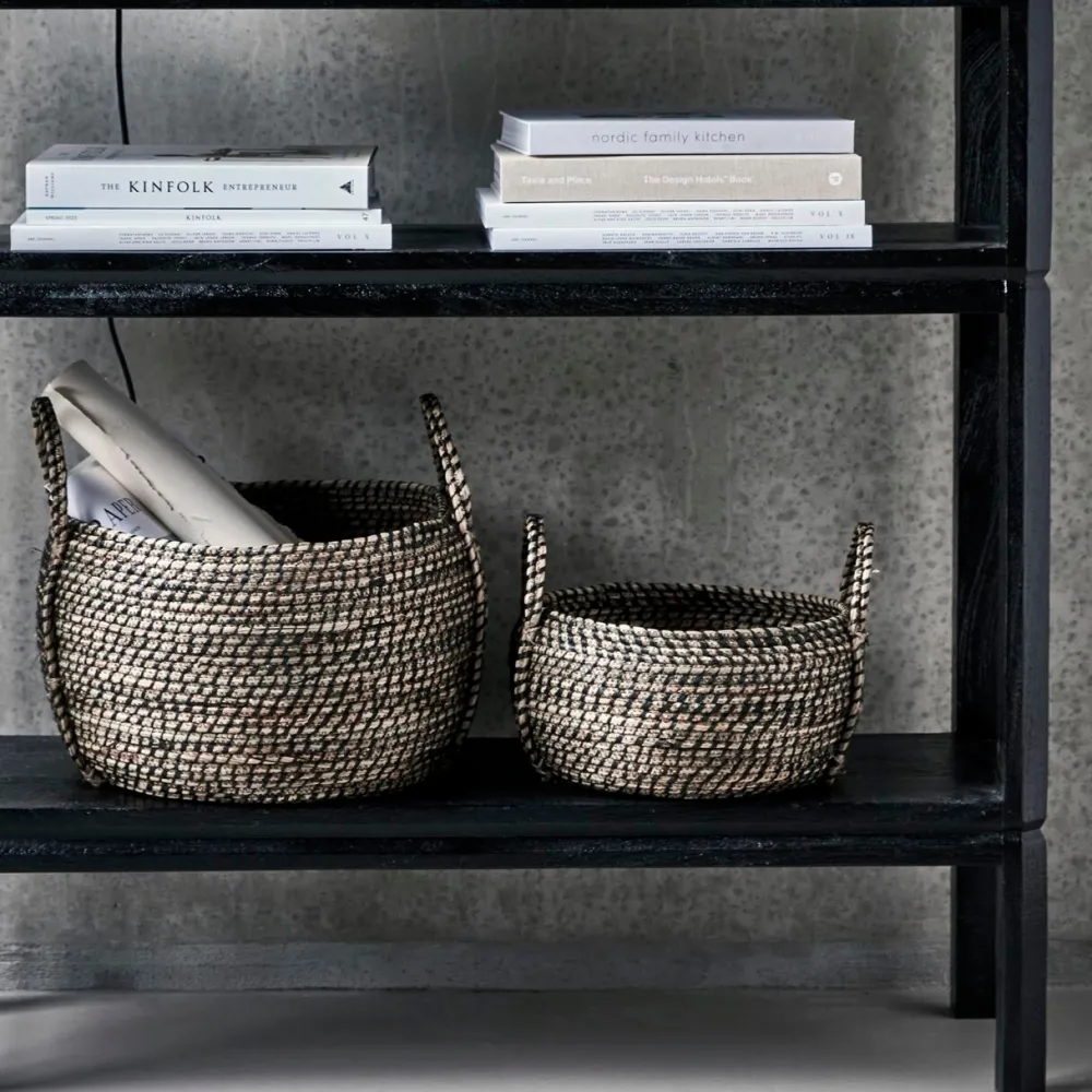 House Doctor Distra Storage Basket Black/Natural Large^ Kurve