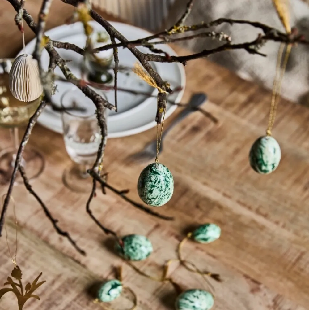 House Doctor Easter Egg Ornament 6 Pieces Green^ Andet Boligtilbehør