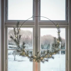 House Doctor Giant Wreath With LED Nature Large^ Julepynt