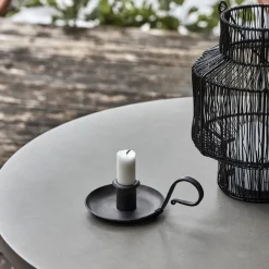 House Doctor Grab Candle Holder Black^ Lysestager