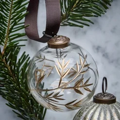 House Doctor Leaf Ornament Clear/Golden^ Juletræspynt|Julepynt