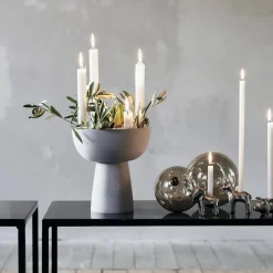 House Doctor Marb Candle Holder Grey^ Julepynt|Adventsstager