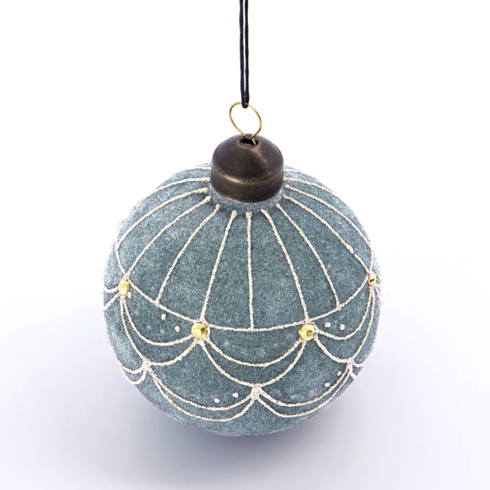 House Doctor Ornament Velour Dusty Green Large^ Juletræspynt|Julepynt