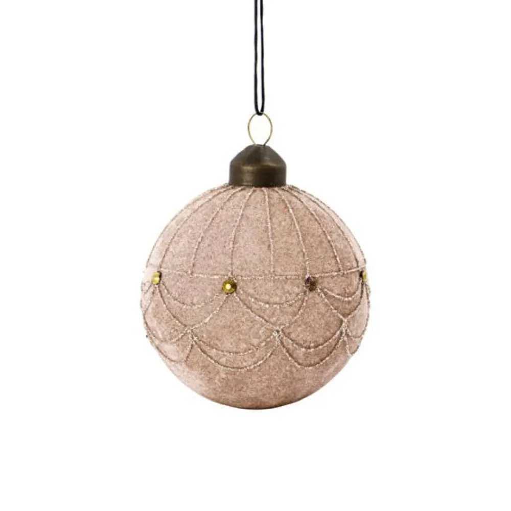 House Doctor Ornament Velour Sand Large^ Juletræspynt|Julepynt