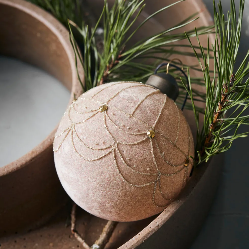 House Doctor Ornament Velour Sand Large^ Juletræspynt|Julepynt