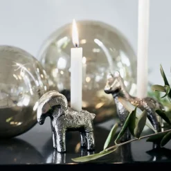 House Doctor Ram Candle Holder Antique Silver^ Julepynt