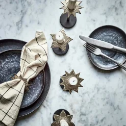 House Doctor Ring Candle Rings Antique Champagne Silver^ Julepynt