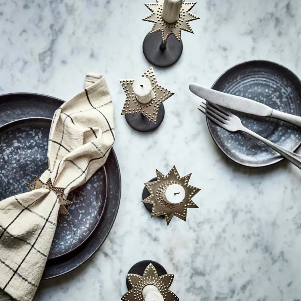 House Doctor Ring Candle Rings Antique Champagne Silver^ Julepynt