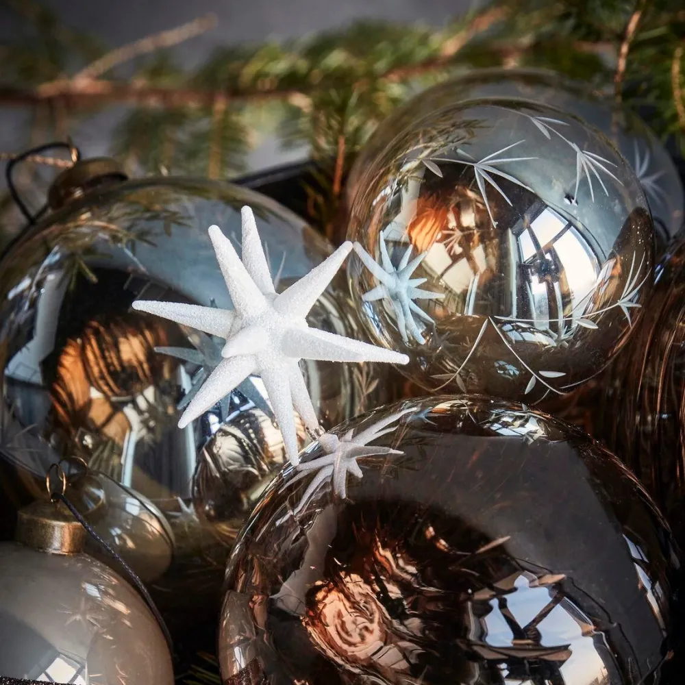 House Doctor Spike Ornament White/Glitter Small^ Juletræspynt|Julepynt