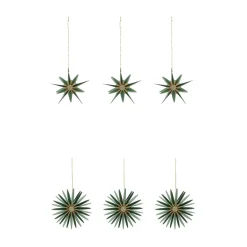 House Doctor Stari Ornaments Green/Champagne (6 Pieces)^ Juletræspynt|Julepynt