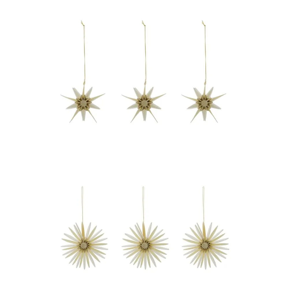 House Doctor Stari Ornaments Off-White/Champagne (6 Pieces)^ Juletræspynt|Julepynt