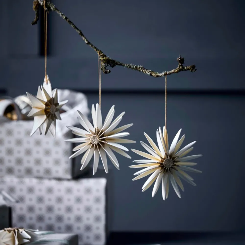 House Doctor Stari Ornaments Off-White/Champagne (6 Pieces)^ Juletræspynt|Julepynt