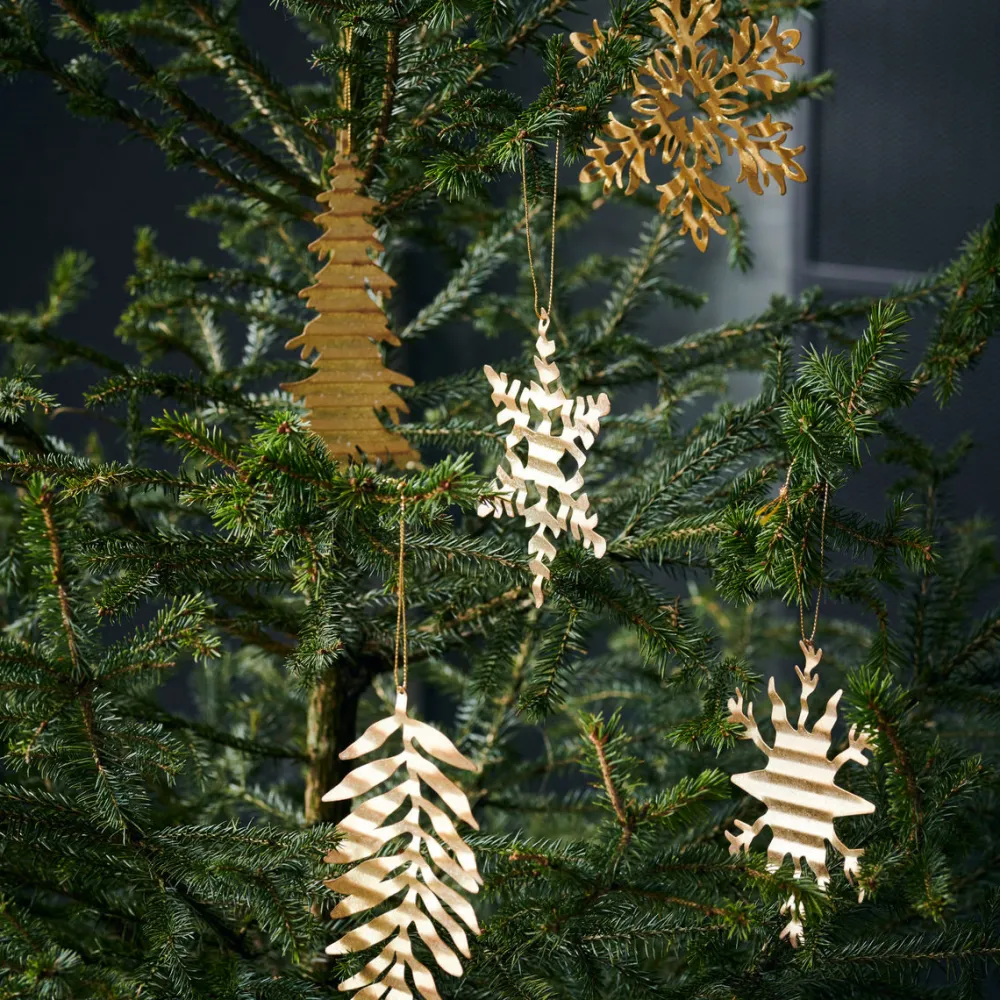 House Doctor Tin Plate Snowflake Ornament Antique Gold^ Juletræspynt|Julepynt