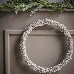 House Doctor Winter Wreath White Large^ Julepynt