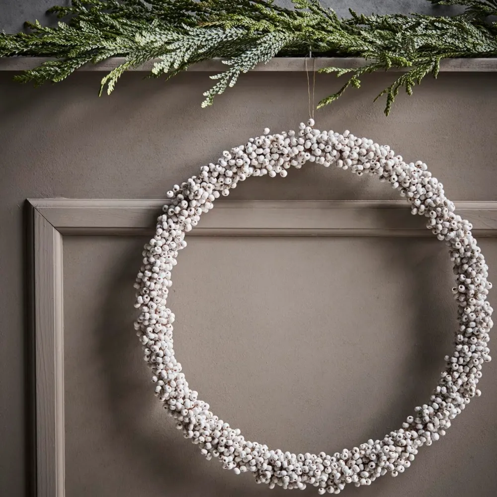 House Doctor Winter Wreath White Large^ Julepynt