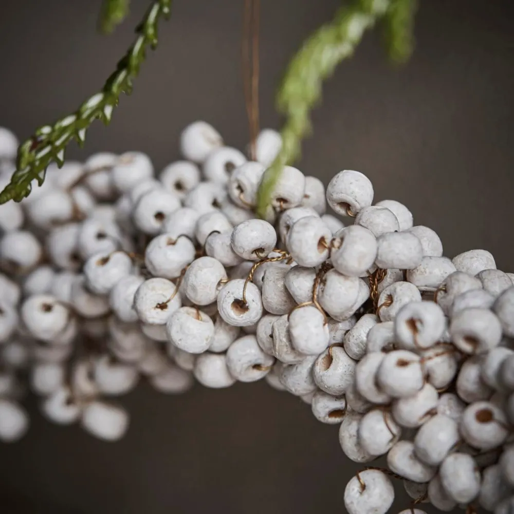 House Doctor Winter Wreath White Small^ Julepynt