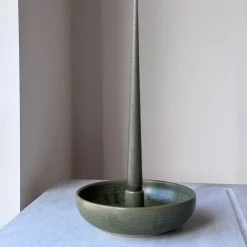 Julie Damhus Studio Oda Lysestage Skål Stor Grøn^ Lysestager|Keramik & Porcelæn
