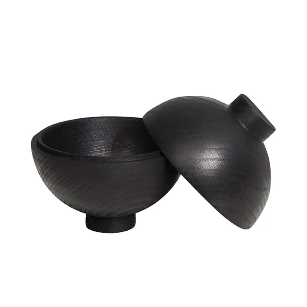 Kristina Dam Studio Kristina Dam Wooden Sphere Bowl Black^ Æsker|Skåle & Bakker