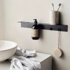 Meraki Bottle Hanger With Hooks Brushed Black^ Knager & Greb